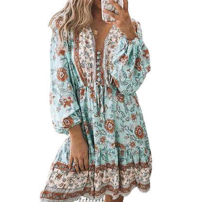 👗 Robe Bohème Taille Haute Femme – Trapèze en Rayonne | XL-Charmes