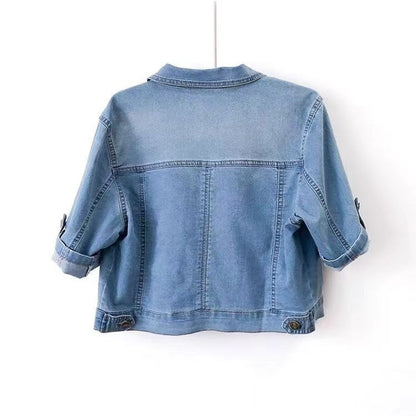 🧥 Veste Jean Ample Femme – Manches Courtes & Look Décontracté | XL-Charmes