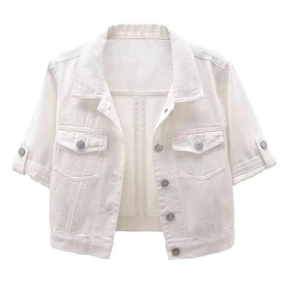 🧥 Veste Jean Ample Femme – Manches Courtes & Look Décontracté | XL-Charmes