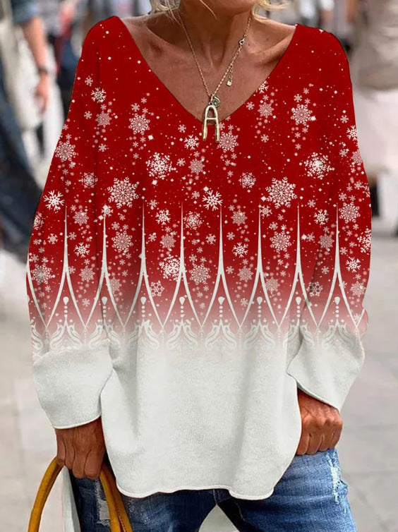 👚 Haut Imprimé Fendu Femme – Décontracté Urbain Grande Taille