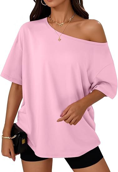 👚 T-shirt Décontracté Col Diagonal Femme – Élégant & Confortable | XL-Charmes