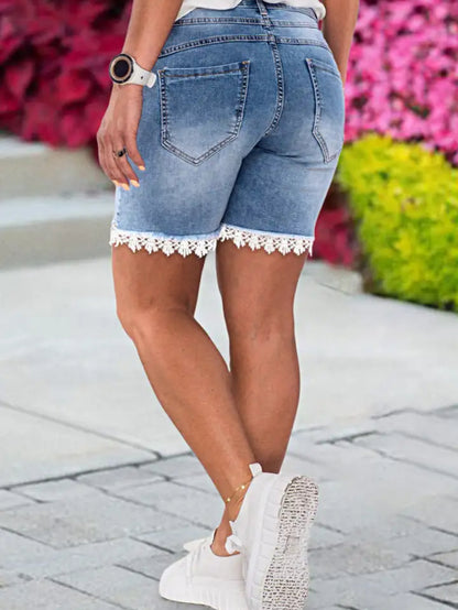🩳 Short Jean Bleu Clair Femme – Taille Haute Chic | XL-Charmes