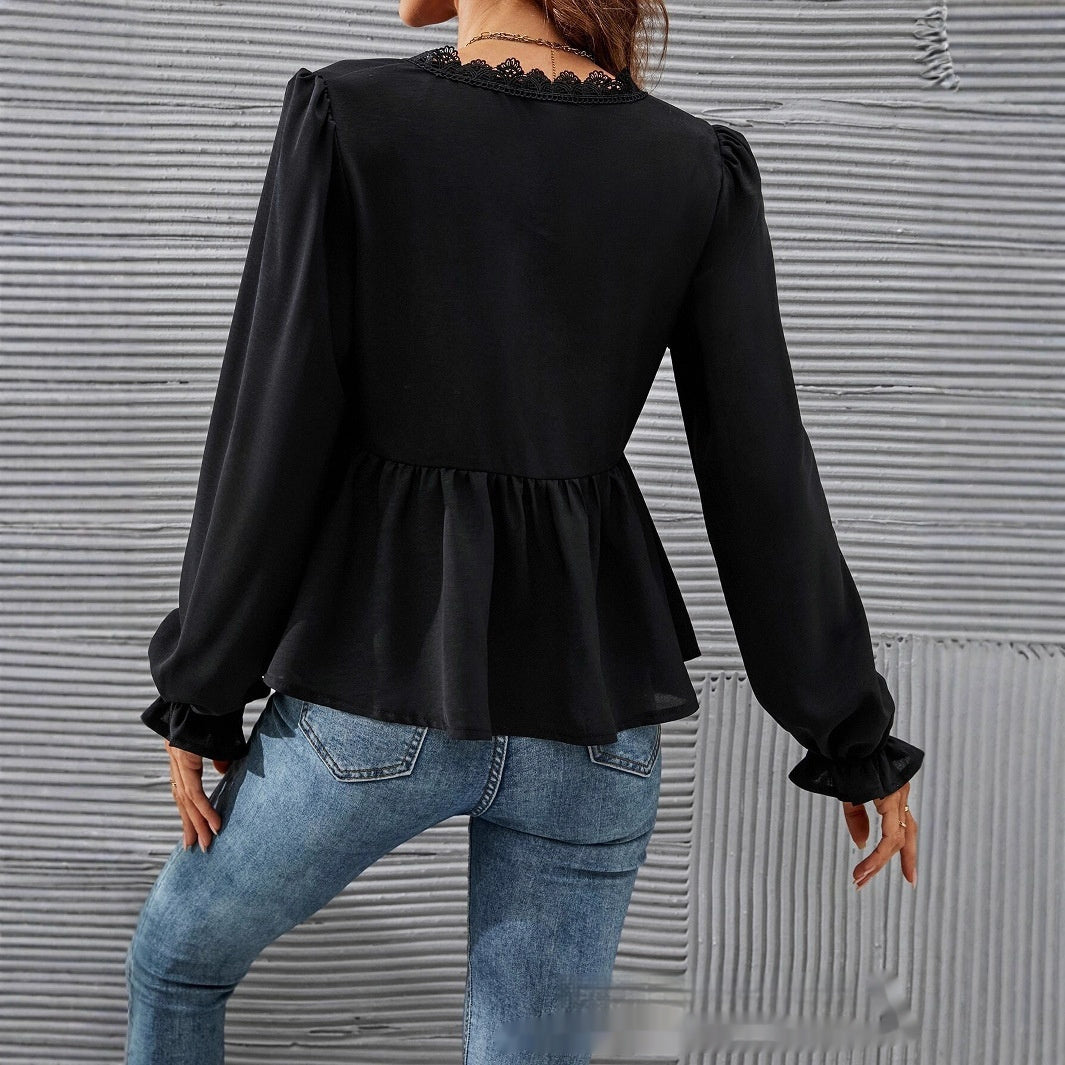 👚 Chemise Décontractée Femme – Doublure Dentelle | XL-Charmes