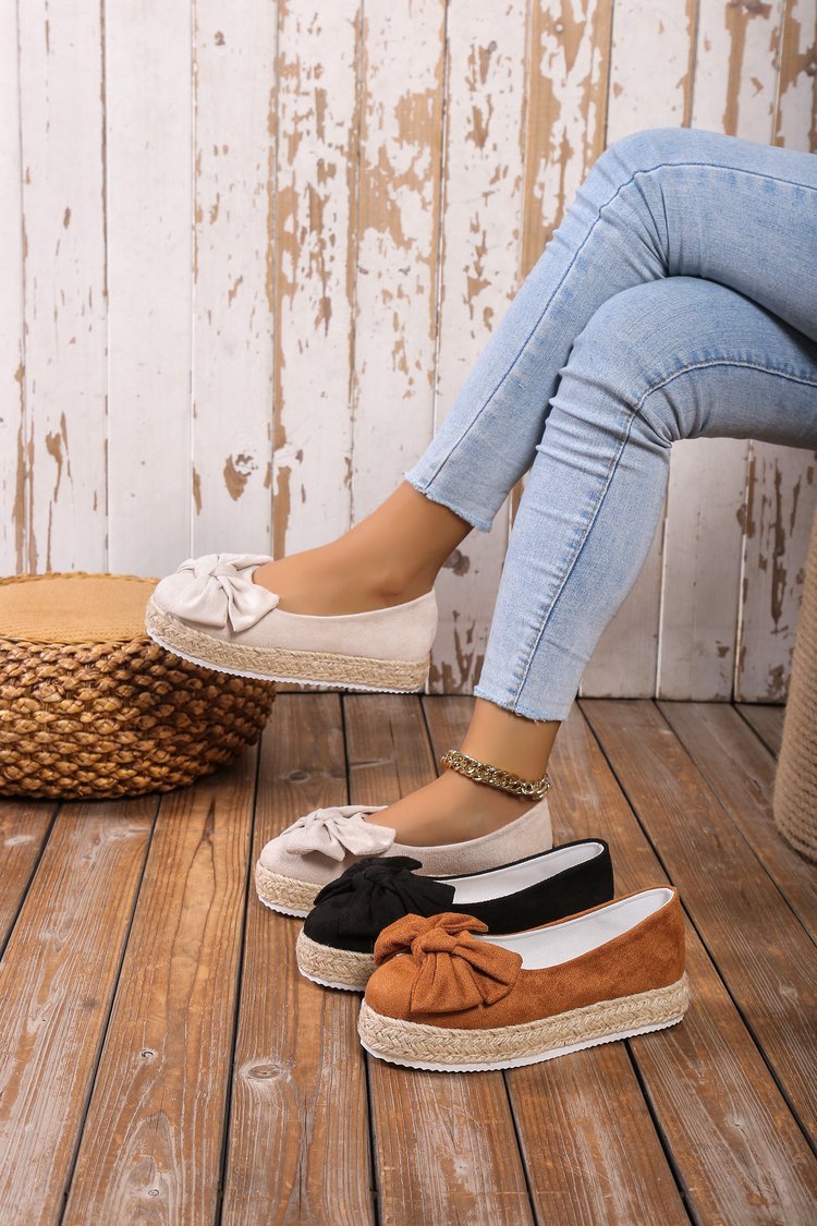 👠 Escarpins à Nœud Femme – Grande Taille Plateforme Casual Élégante