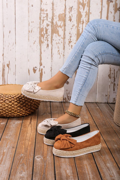 👠 Escarpins à Nœud Femme – Grande Taille Plateforme Casual Élégante