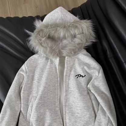 🧥 Manteau Court Rétro Femme – Col Fourrure & Velours | XL-Charmes