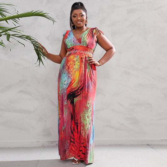 👗Robe Longue Été Grande Taille – Chic Européen & Américain | XL-Charmes