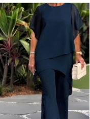 🌬️ Ensemble 2 Pièces Femme – Costume Ample Mousseline Élégant | XL-Charmes