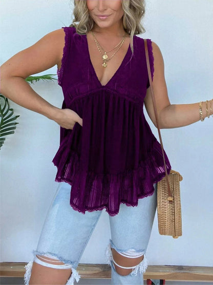 👚 Haut Velours Doré & Dentelle – Col V Chic Femme Grande Taille | XL-Charmes