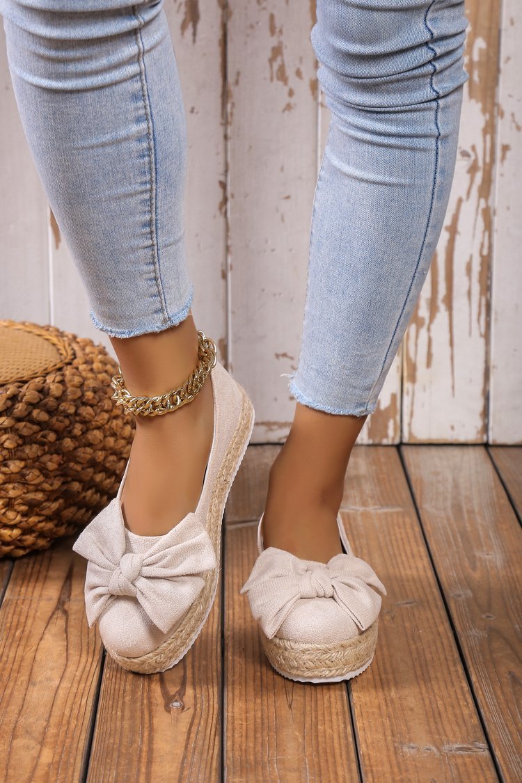 👠 Escarpins à Nœud Femme – Grande Taille Plateforme Casual Élégante