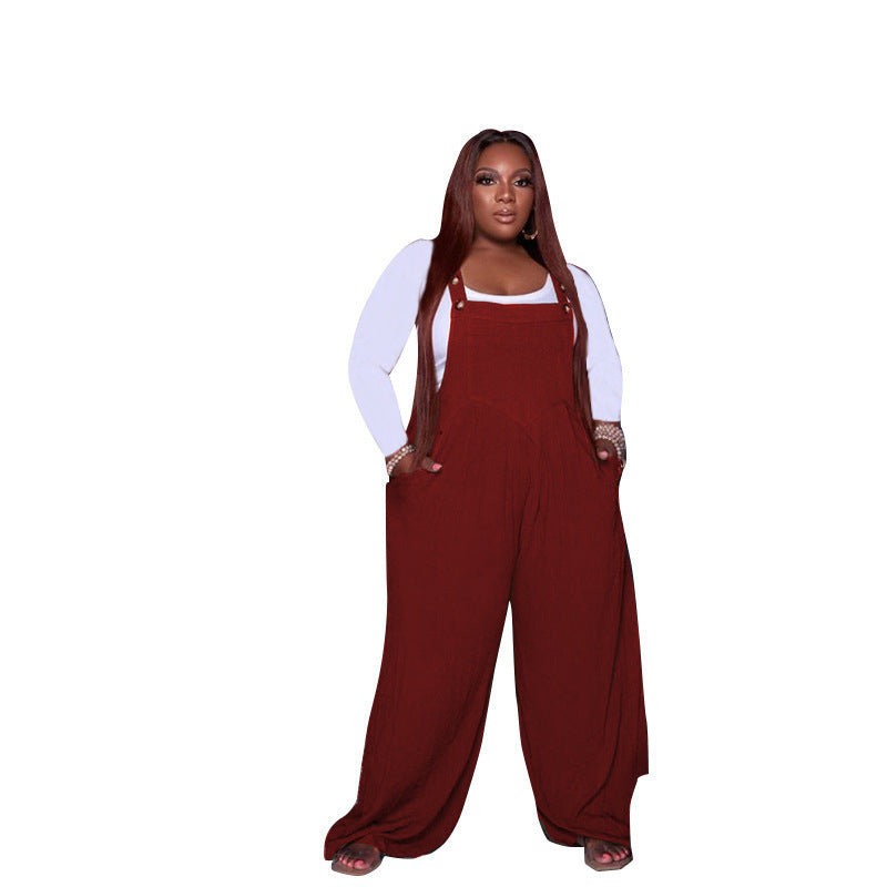 👖 Ensemble 2 Pièces Salopette Uni – Grande Taille Femme Décontractée | XL-Charmes