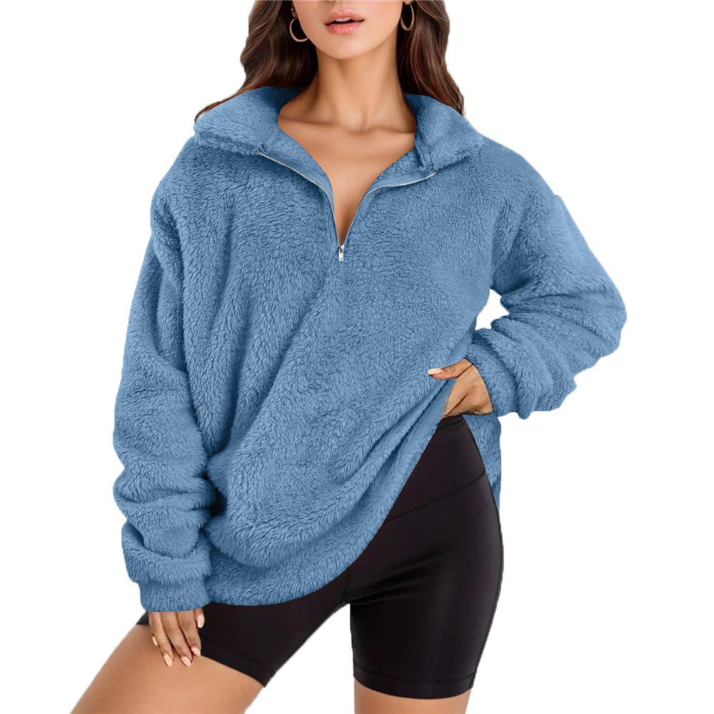 🧥 Pull Col Montant Femme – Doublé Polaire Velours | XL-Charmes