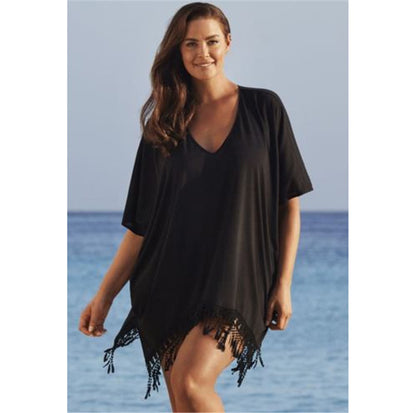 👗 Robe en dentelle grande taille femme – Ample avec pompons | XL-Charmes