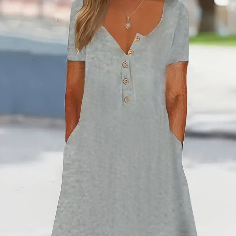 👗 Robe chic grande taille femme – Froncée avec boutons devant | XL-Charmes