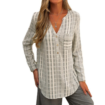 👚 Haut Rayé Bleu Décontracté – Grande Taille Femme XL à 5XL