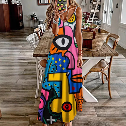 👗 Robe Bretelles Femme – Imprimé Estival Fluide | XL-Charmes