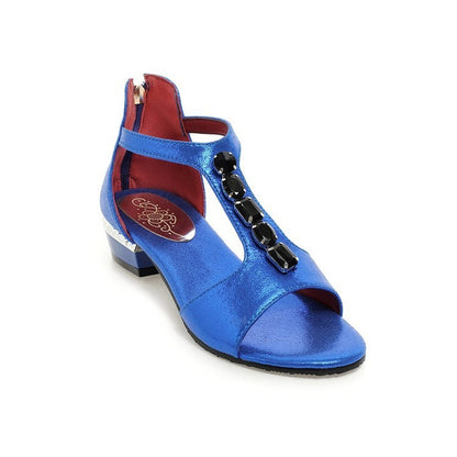 👡 Sandales Strass à Talons Bas – Grande Taille Élégance Été | XL-Charmes