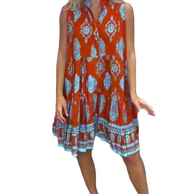 👗 Robe Longue Femme – Sans Manches & Col Chemise | XL-Charmes