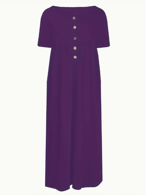 👗 Robe chic grande taille femme – Froncée avec boutons devant | XL-Charmes