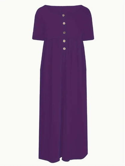 👗 Robe chic grande taille femme – Froncée avec boutons devant | XL-Charmes