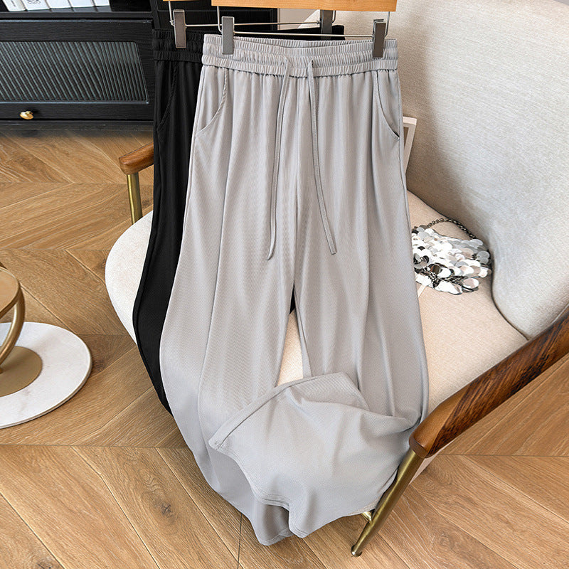 👖 Pantalon Taille Haute Femme – Fluide Été en Soie Glacée | XL-Charmes