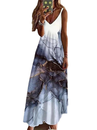 👗 Robe Imprimée Grande Taille à Bretelles – Style Bohème Chic | XL-Charmes