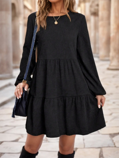 👗 Robe Longue Unie Femme – Manches Longues Décontractée | XL-Charmes