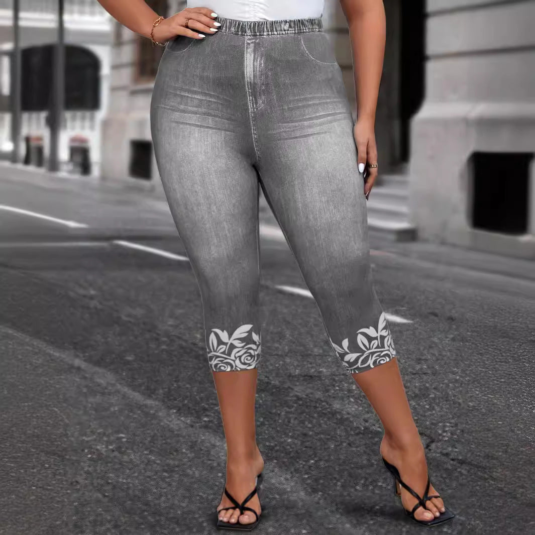 👖 Pantalon Imprimé Ajusté Grande Taille – Confort Léger & Style Été | XL-Charmes