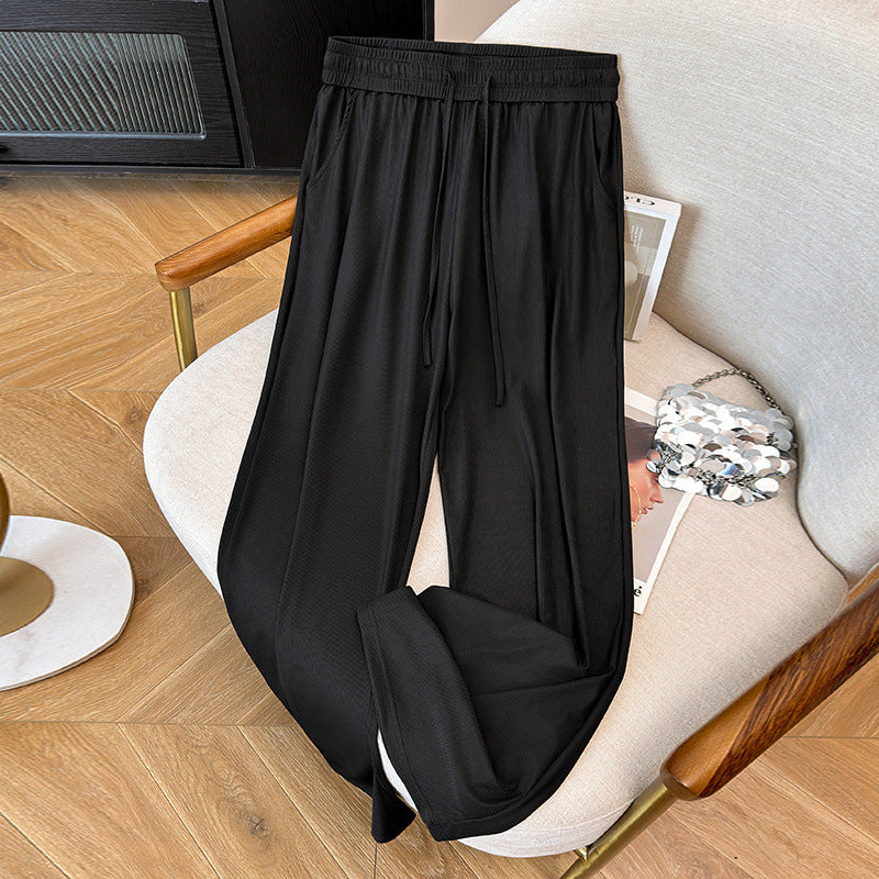 👖 Pantalon Taille Haute Femme – Fluide Été en Soie Glacée | XL-Charmes