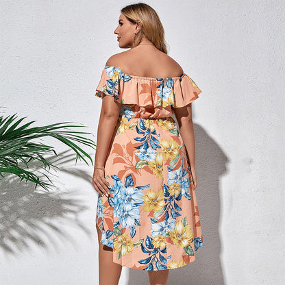 👗 Robe Imprimé Irrégulier Femme – Grande Taille Élégante Été 2024