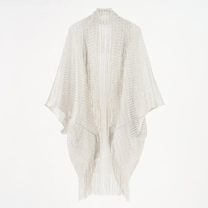 🧣 Châle en Soie Doré & Argenté – Bikini Blouse Vacances | XL-Charmes