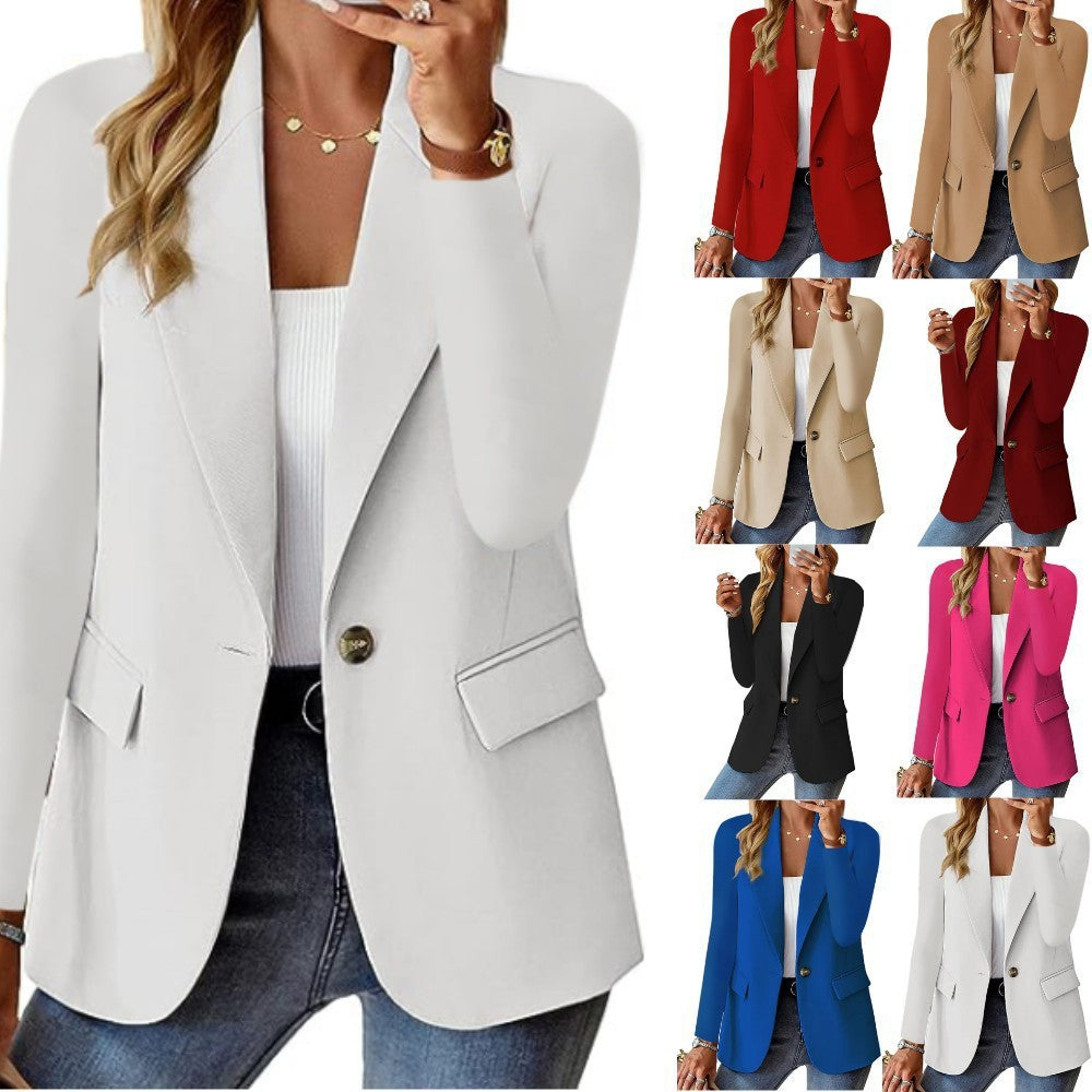 🧥 Veste Femme Décontractée à Revers & Boutons – Look Tailleur Chic