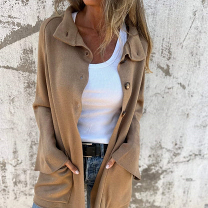 🧥 Veste Cardigan Femme en Maille avec Boutons & Poches | XL-Charmes