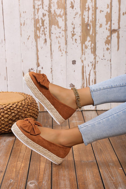 👠 Escarpins à Nœud Femme – Grande Taille Plateforme Casual Élégante