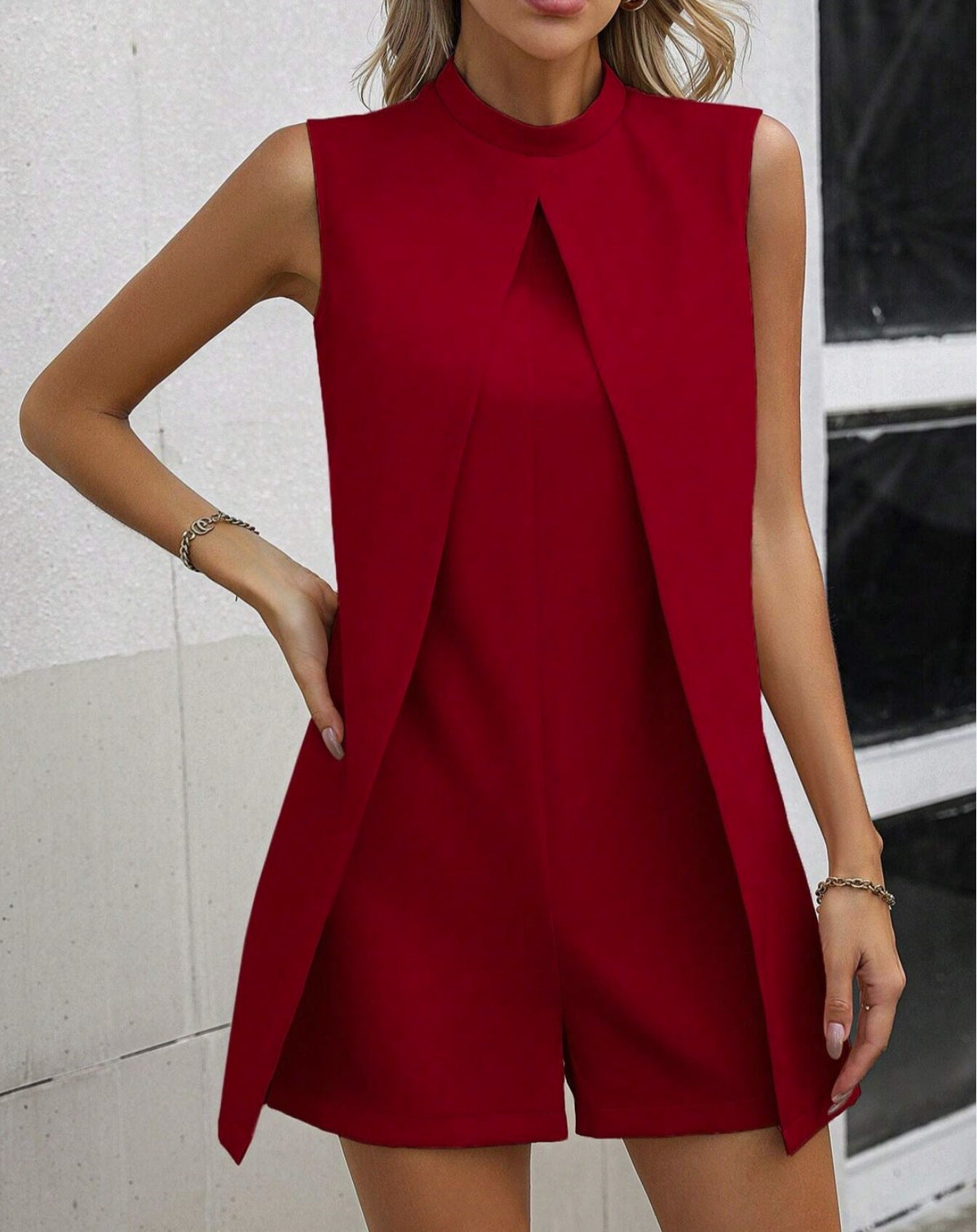 👗 Combishort grande taille femme – Sans manches à col montant | XL-Charmes