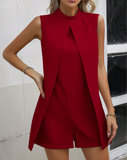 👗 Combishort grande taille femme – Sans manches à col montant | XL-Charmes