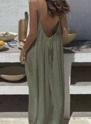 Robe Longue Femme Ample Bretelles Élégante – Confort Maison | XL-Charmes