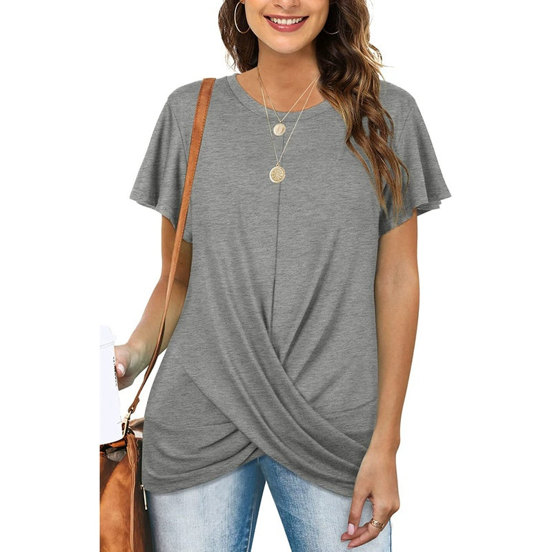 👚 T-shirt Décontracté Grande Taille – Torsadé | XL-Charmes