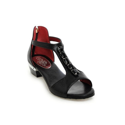 👡 Sandales Strass à Talons Bas – Grande Taille Élégance Été | XL-Charmes