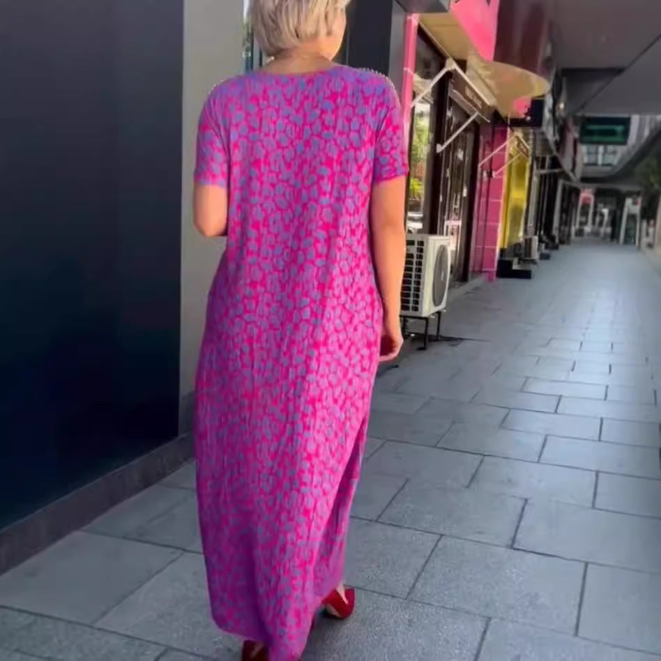 👗 Robe Longue à Manches Courtes – Été, Automne & Hiver | XL-Charmes