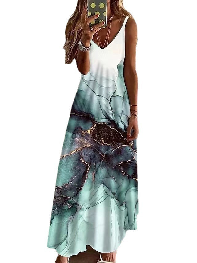 👗 Robe Imprimée Grande Taille à Bretelles – Style Bohème Chic | XL-Charmes