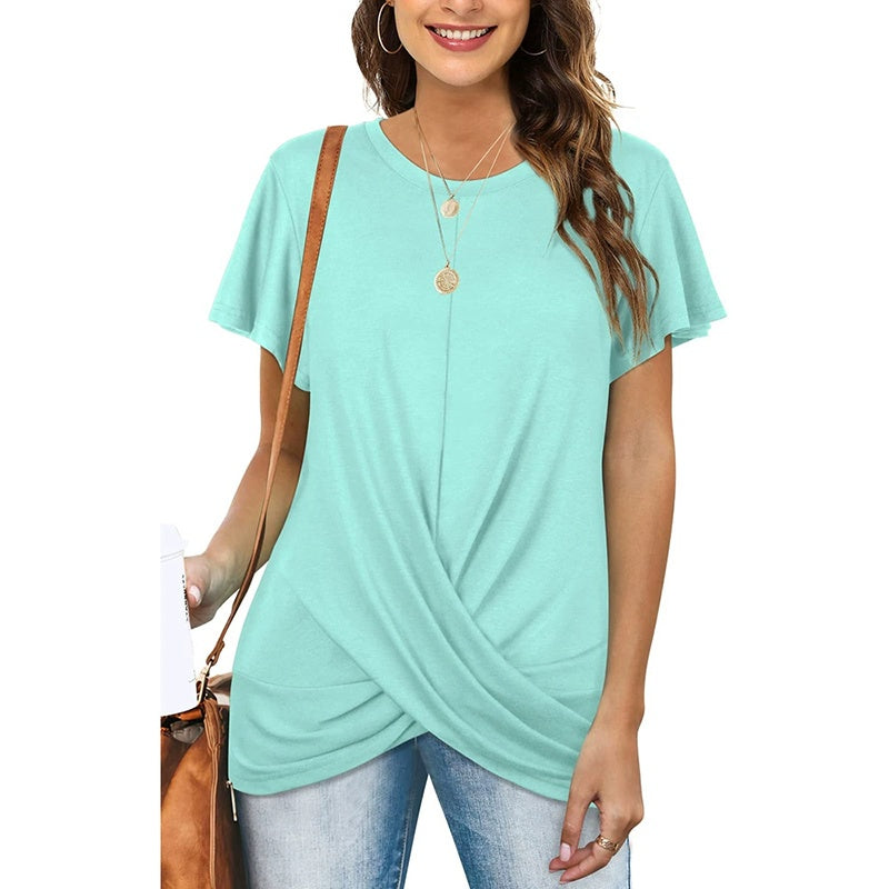 👚 T-shirt Décontracté Grande Taille – Torsadé | XL-Charmes