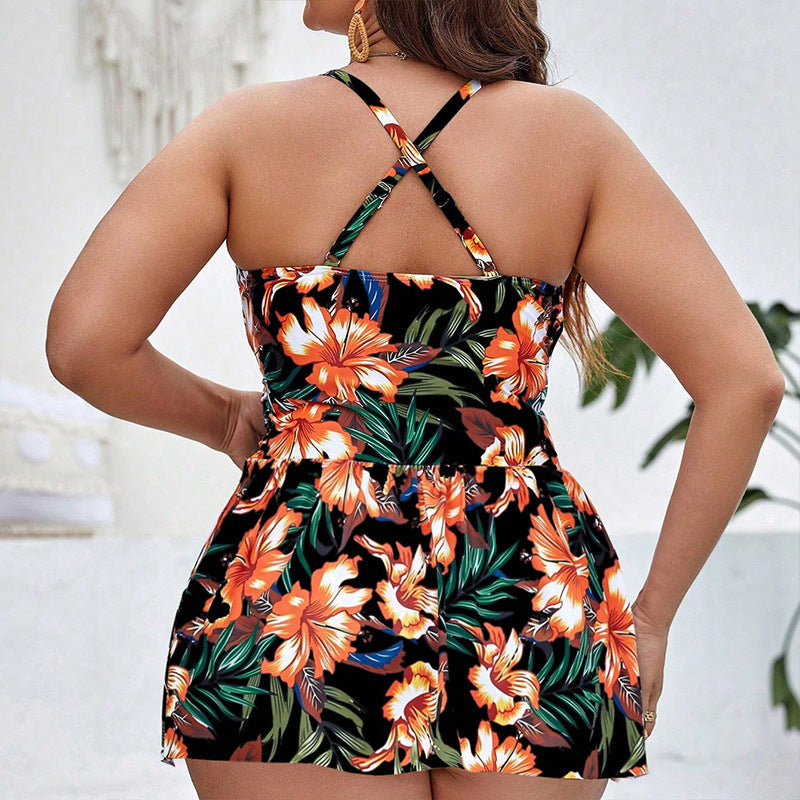 👙 Maillot 2 Pièces Grande Taille – Floral & Amincissant | XL-Charmes