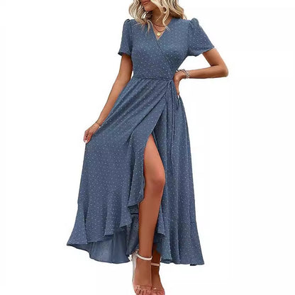 👗 Robe de Plage Plissée à Fente – Été Décontracté Femme | XL-Charmes