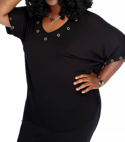 👗 Robe Ample Grande Taille Femme – Manches 5/8 Élégantes | XL-Charmes