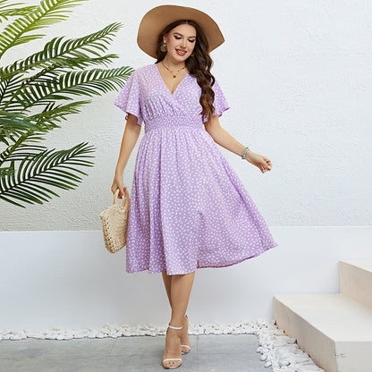 💜 Robe Ample Violette Femme Grande Taille – Fluide | XL-Charmes